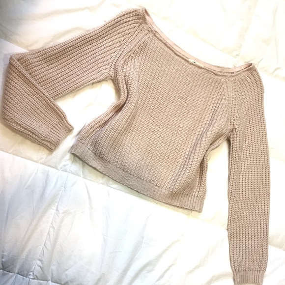 Sweaters - Blush off shoulder Sweater